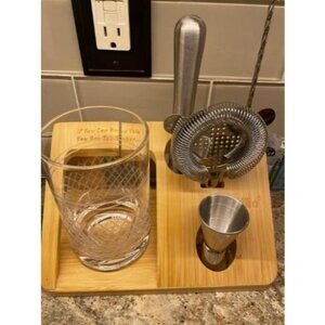 Crystal Cocktail Mixing Glass Set - 20 Oz Weighted Cocktail Stirring Glass